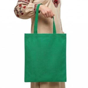 Сумка-шопер зелена зі спанбонду