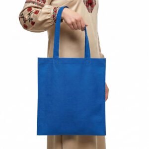 Сумка-шопер синя зі спанбонду