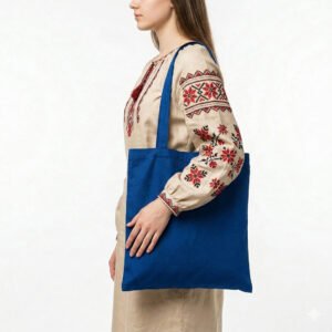 Cумка-шопер синя із саржі