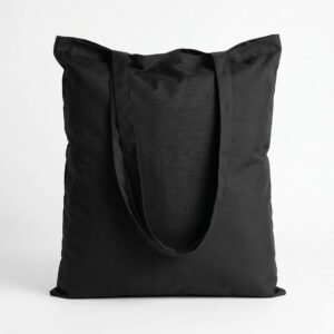 Alternative view of Чорна сумка-шопер з бязі