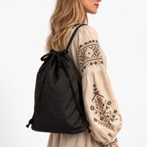 Еко-рюкзак з саржі чорний