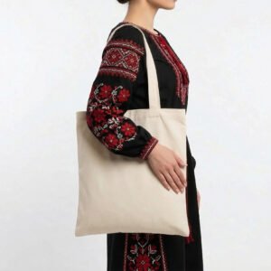 Сумка з бязі натурального кольору