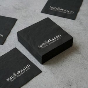 Серветка чорна 2-шарова, 24х24см